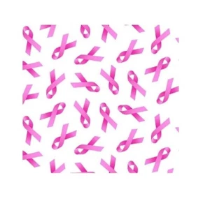 Breast Cancer Awareness Fabric - Pink Ribbon White - Elizabeth's Studio YARD - Picture 1 of 1