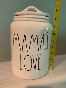 Neu Rae Dunn glänzend weiß groß MAMA'S LOVE Kanister ~ brandneu ~ Süßigkeiten Kekse - Bild 1 von 11