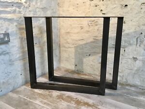 2 Handmade Raw Steel Upcycle Large Dining Table Furniture Legs Industrial Style