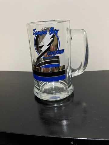 Vintage! Tampa Bay Lightning 1991 Glass Beer Mug. playoffs Cover
