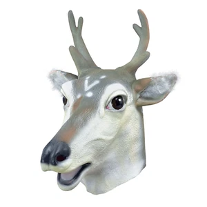 Stag Deer Rubber Mask Fancy Dress Costume Outfit Accessory Deluxe Mens Prop Dear - Picture 1 of 1