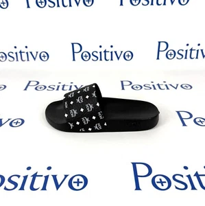 MCM Mujer Negro Monograma Estampado Goma Toboganes US 5 EU 35 Nuevo - Imagen 1 de 7