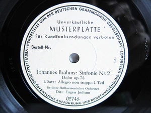 3x 78rpm EUGEN JOCHUM: BRAHMS Symphony 2 - DGG SAMPLE RECORDS - Picture 1 of 1