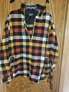LL Bean Signature Series Hoodie Medium 1/2 Zip Pullover flannel Chamois xxl 2xl - Picture 1 of 12