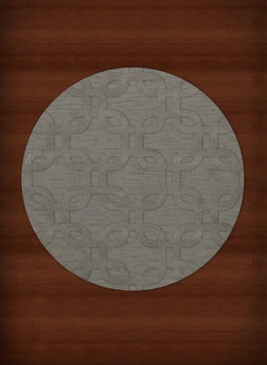 Gray Transitional Hand Hooked Loops Rounded Squares Area Rug Geometric DV7 - Image 1 of 2