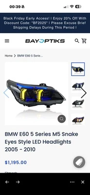 BMW E60 5 Series M5 Snake Eyes Style LED Headlights2005 - 2010 - Image 1 of 2