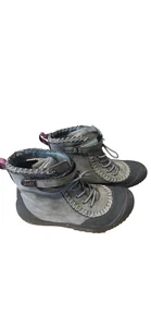 J-41 Women's Gray Adventure Srina Vegan Faux Fur Ankle Lace Up Boots Size 8.5M - Picture 1 of 6