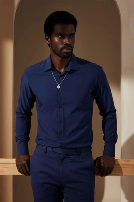 BARABAS Men's Solid Color Casual Button Down Long Sleeve Shirt 4B33 - Image 1 of 4