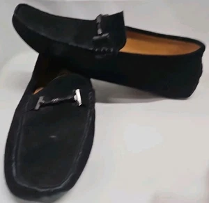  Zapatos mocasines sin cordones de gamuza negros Go Tour para hombre talla 12 M GUC 5088-48 - Imagen 1 de 10