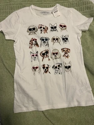 NWT J Crew Crewcuts Girls Dog With Sunglasses Tshirt Size XL (12/14) - Image 1 of 3