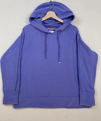 Danskin Women’s  XL Long Sleeve Purple Pullover Hoodie Sweatshirt Fleece Stretch - Image 1 of 4