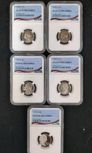 Lot Of 5) 1980, 1982,1985,1987, 2016-S Jefferson Nickel NGC PF69 UCAM PROOF - Picture 1 of 6