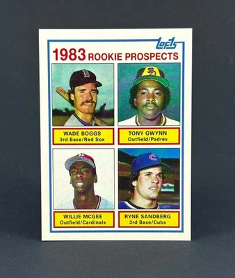 Tarjeta de arte de béisbol Wade Boggs Tony Gwynn Ryne Sandberg Mcgee 1983 Rookie Dream Foto 1 de 2