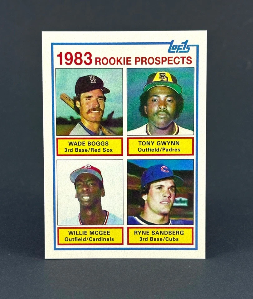 Tarjeta de arte de béisbol Wade Boggs Tony Gwynn Ryne Sandberg Mcgee 1983 Rookie Dream Foto 1 de 2