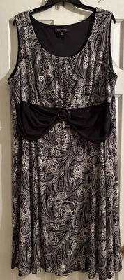 PERCEPTIONS - Vestido Abstracto Azul Sin Mangas Ajuste y Acampanado - Para Mujer Talla 22W Foto 1 de 4