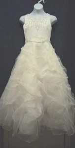 Melody Bridal Collection Flower Girl White Ball Gown Pageant Formal Sz 10Y - Imagen 1 de 19
