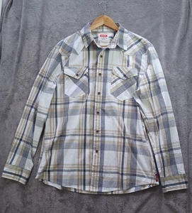 Wrangler Herren Hemd L Karomuster Langarm Metallknöpfe - Bild 1 von 10