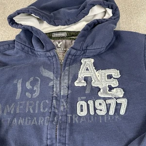Vintage American Eagle Outfitters Herren Fit Hoodie Extra Large XL Navy Blau Logo - Bild 1 von 9