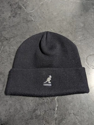 KANGOL 100% Acrílico Puño Gorro Gorra Invierno Esquí Nieve Negro Nuevo sin Etiquetas Foto 1 de 3
