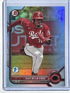 2022 Bowman Draft 1st Edition Sky Blue Foil Elly De La Cruz #BD-80 Reds - Picture 1 of 2