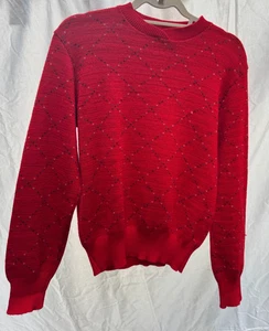 Pendleton Vintage Red Wool Sweater Sizes Small S Male V-neck - Picture 1 of 13