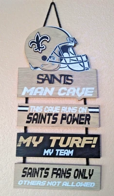 New Orleans Saints Man Cave Helmet Wall Hanging Sign NFL Football Team Foco - Image 1 of 2