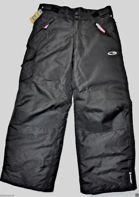 Pantalones de nieve Champion niña resistente al agua aislados negros S (6-6X) nuevos reflectantes~ Foto 1 de 4