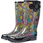 Women Rain Boots Waterproof Low Heel Wellies Ladies Rubber Ankle Short Gum Boots