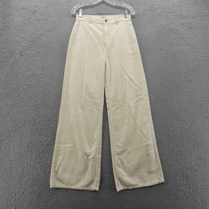 J Crew High Rise Drapey Wide Leg Trouser Jeans 26 Ivory Women High Rise Boho - Picture 1 of 15