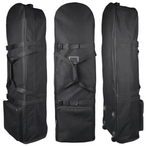 Golf Travel Bags Storage Cover Case with Wheels Holiday Black - Picture 1 of 6