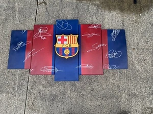 FC Barcelona Poster 5 Tafeln Wand Leinwand Faksimile Signaturen - Bild 1 von 6