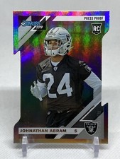 Johnathan Abram 2019 Panini Donruss Rookie Press Proof Silver Die Cut SN 17/75