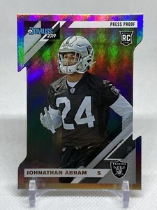 Johnathan Abram 2019 Panini Donruss Rookie Press Proof Silver Die Cut SN 17/75