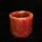 Collection Chinese Red Stone Jade Carving Thumb Rings Decoration Pendant Gift