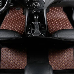 4×Front+Rear Leather Car Floor Mats Carpet Waterproof pad Quilted Design Liner - Picture 1 of 14