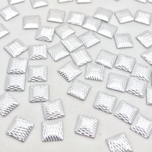 Silver Square Check Shaped Hotfix Nailhead / Available Sizes 3x3mm, 7x7mm / 100 - Picture 1 of 1