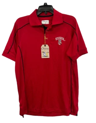 Chiliwear Men s Wisconsin Logo Polo Shirt Small , Red  - Image 1 of 4