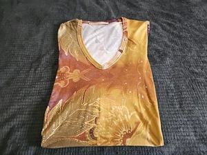 Pull scintillant psychédélique CLASS Roberto Cavalli L/S haut taille 6 : fabriqué en Italie - Photo 1/14