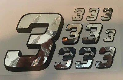 Placa de diamante cromado con sombra negra #3 caja R/C L2 calcomanías de radiocontrol Foto 1 de 4