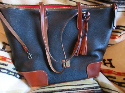 DOONEY & BOURKE NWT CAREER TOTE PEBBLE GRAIN LEATHER BLACK LARGE 18X12X6 HANDBAG - Image 1 of 4