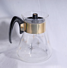 Vintage MCM Corning Gold Atomic Starburst 2-4 Cup Glass Coffee Pot Carafe