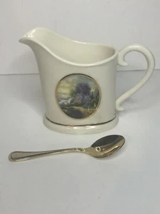 Thomas Kinkade New Day Dawning Creamer with Gold Spoon - Imagen 1 de 7