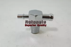 GM Intake Manifold Chrome Aluminum Vacuum T Fitting 3/8" NPT to 1/4" 3/8" Nipple - Foto 1 di 4