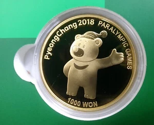 KOREA 2018 1000 1,000 Won Pyeong Chang BANDABI Brass PF UNC W/BOX+COA - Picture 1 of 5