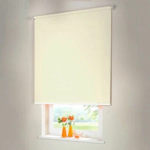 Verdunkelungsrollo Mittelzugrollo Springrollo Rollo - Höhe 180 cm creme - Bild 1 von 37