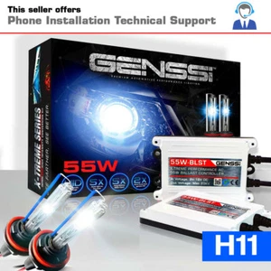 55w H11 HID Kit Headlight Bulbs White Blue Xenon Conversion Light Aftermarket - Picture 1 of 10