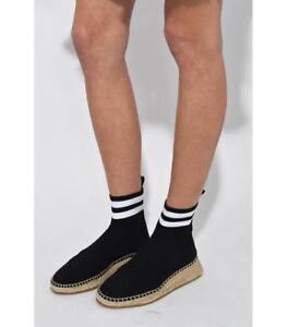 Alexander Wang Black Dylan Espadrille Knit Sneaker Ankle Boots Shoes 36-41