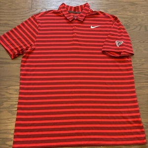 Nike Golf Polo Shirt Mens Atlanta Falcons NFL Football Red Striped XL EUC Logo - Picture 1 of 12