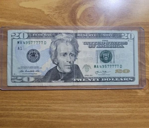 $20 Bill *5 of a Kind 7s* Fancy Serial Number Series 2013 - Picture 1 of 2