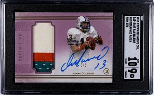2015 Topps Definitive Collection #DAP-DMO Dan Marino Patch Auto Pink /5 SGC 9/10 - Picture 1 of 2